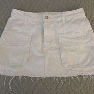 Vintage Y2K Zara White Mini Skirt Sz S EUC